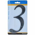 Recinto 6 in. No.3 Plastic Nail-On House Number, Black - 1 Piece, 3PK RE3309670